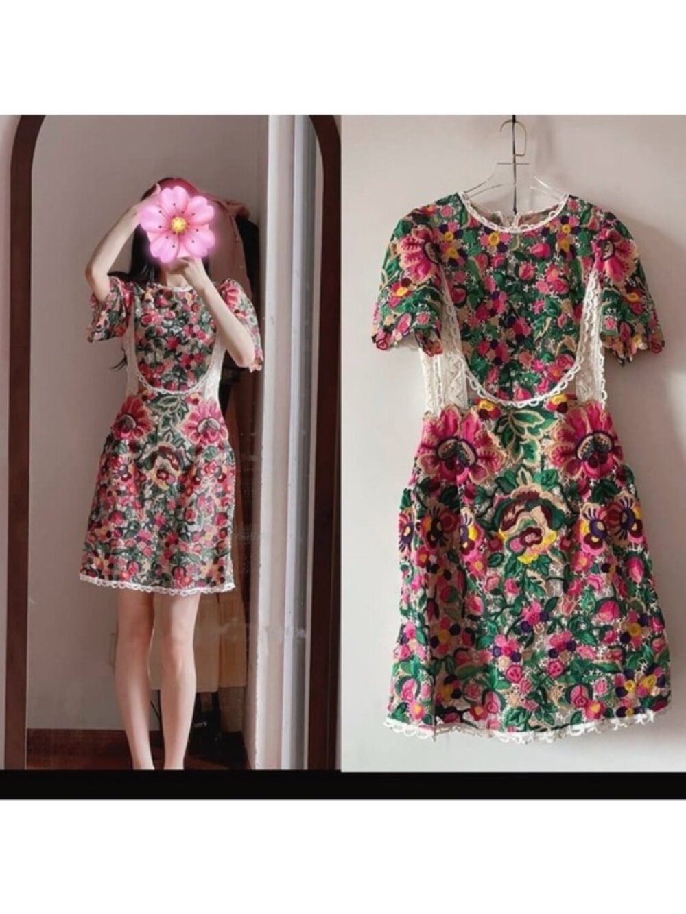 DÉ MYSTÈRE Floral Embroidered Mini Dress, US4